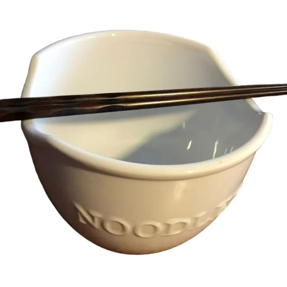 FITZ AND FLOYD EVERYDAY WHITE PORCELAIN NOODLE BOWL (NWT)